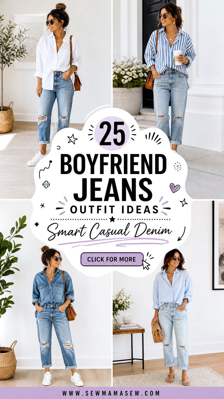 25 Boyfriend Jeans Outfit Ideas With a Button Down Smart Casual - 25 Boyfriend Jeans Outfit Ideas With a Button Down: Smart Casual
