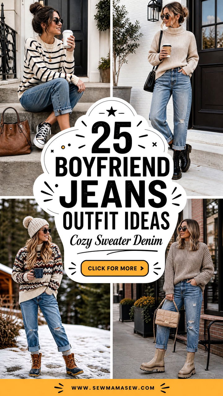 25 Boyfriend Jeans Outfit Ideas With a Sweater Cozy Chic - 25 Boyfriend Jeans Outfit Ideas With a Sweater: Cozy Chic