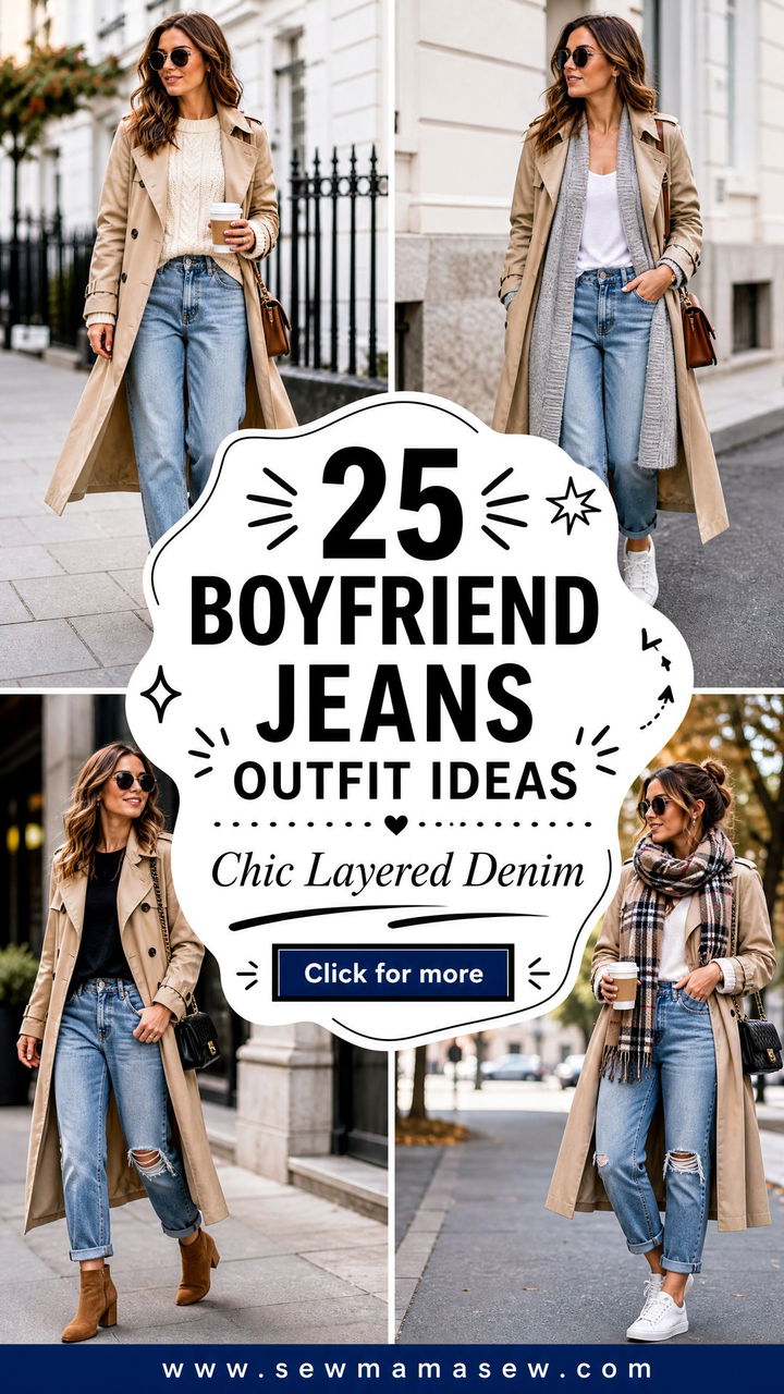 25 Boyfriend Jeans Outfit Ideas With a Trench Coat Chic Layers - 25 Boyfriend Jeans Outfit Ideas With a Trench Coat: Chic Layers
