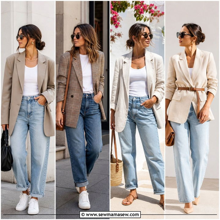 25 Boyfriend Jeans Outfit Ideas With a Blazer: Chic Casual Looks