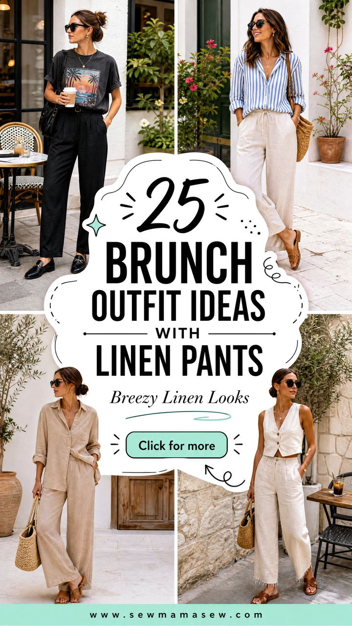 25 Brunch Outfit Ideas With Linen Pants For Breezy Style - 25 Brunch Outfit Ideas With Linen Pants For Breezy Style