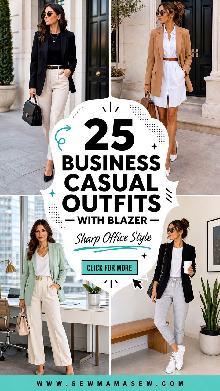 25 Business Casual Outfits With Blazer For Sharp Office Style - 25 Business Casual Outfits With Blazer For Sharp Office Style