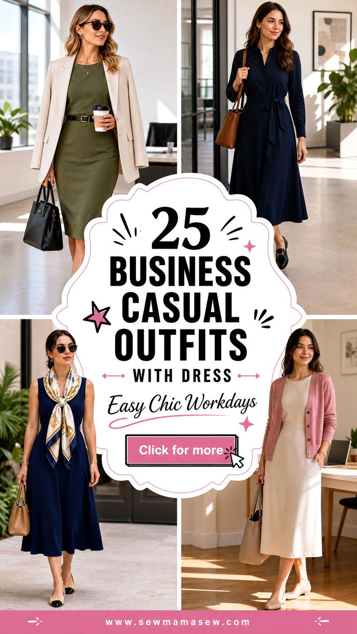 25 Business Casual Outfits With Dress for Easy Chic Workdays - 25 Business Casual Outfits With Dress for Easy Chic Workdays
