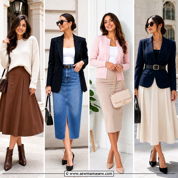 25 Business Casual Outfits With Skirt for Polished Office Looks