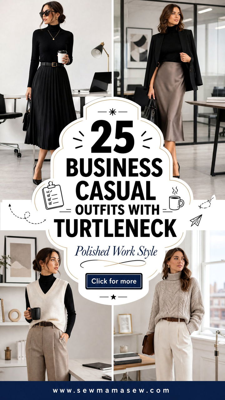 25 Business Casual Outfits With Turtleneck for Work - 25 Business Casual Outfits With Turtleneck for Work
