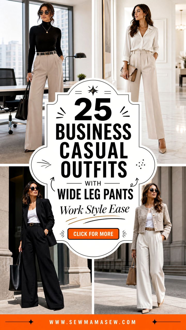 25 Business Casual Outfits With Wide Leg Pants for Work - 25 Business Casual Outfits With Wide Leg Pants for Work