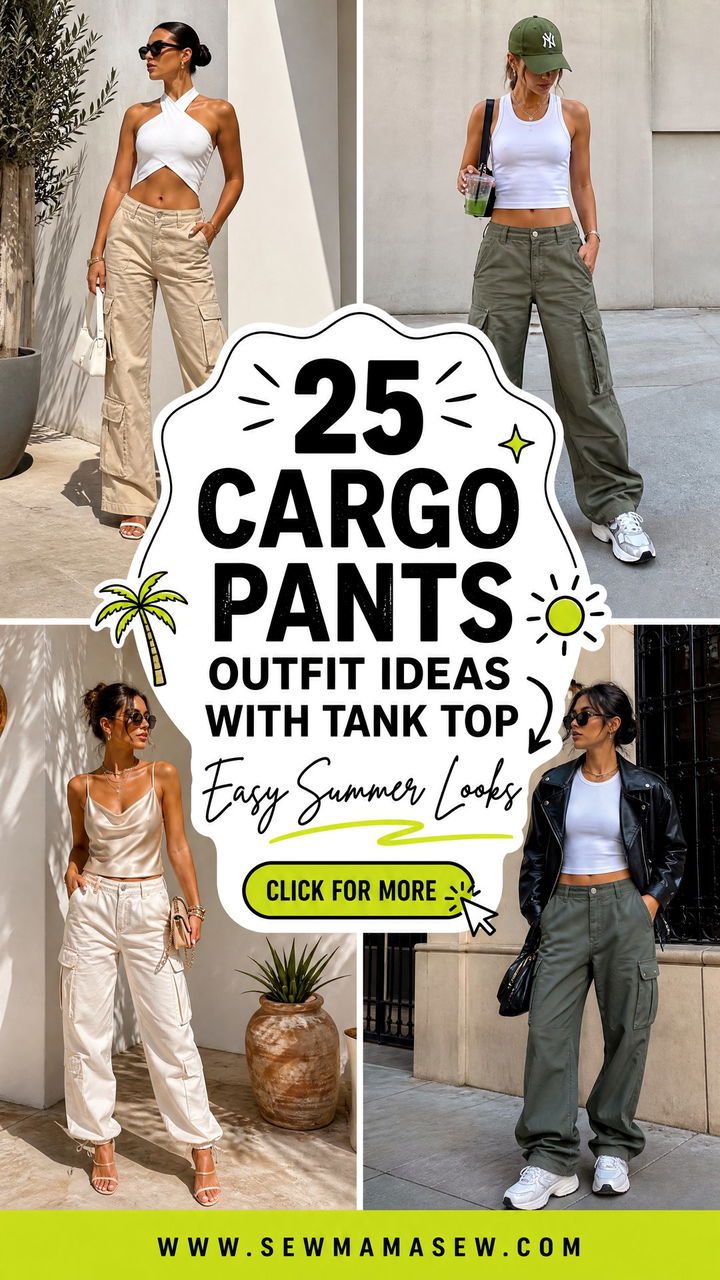 25 Cargo Pants Outfit Ideas With Tank Top for Summer - 25 Cargo Pants Outfit Ideas With Tank Top for Summer