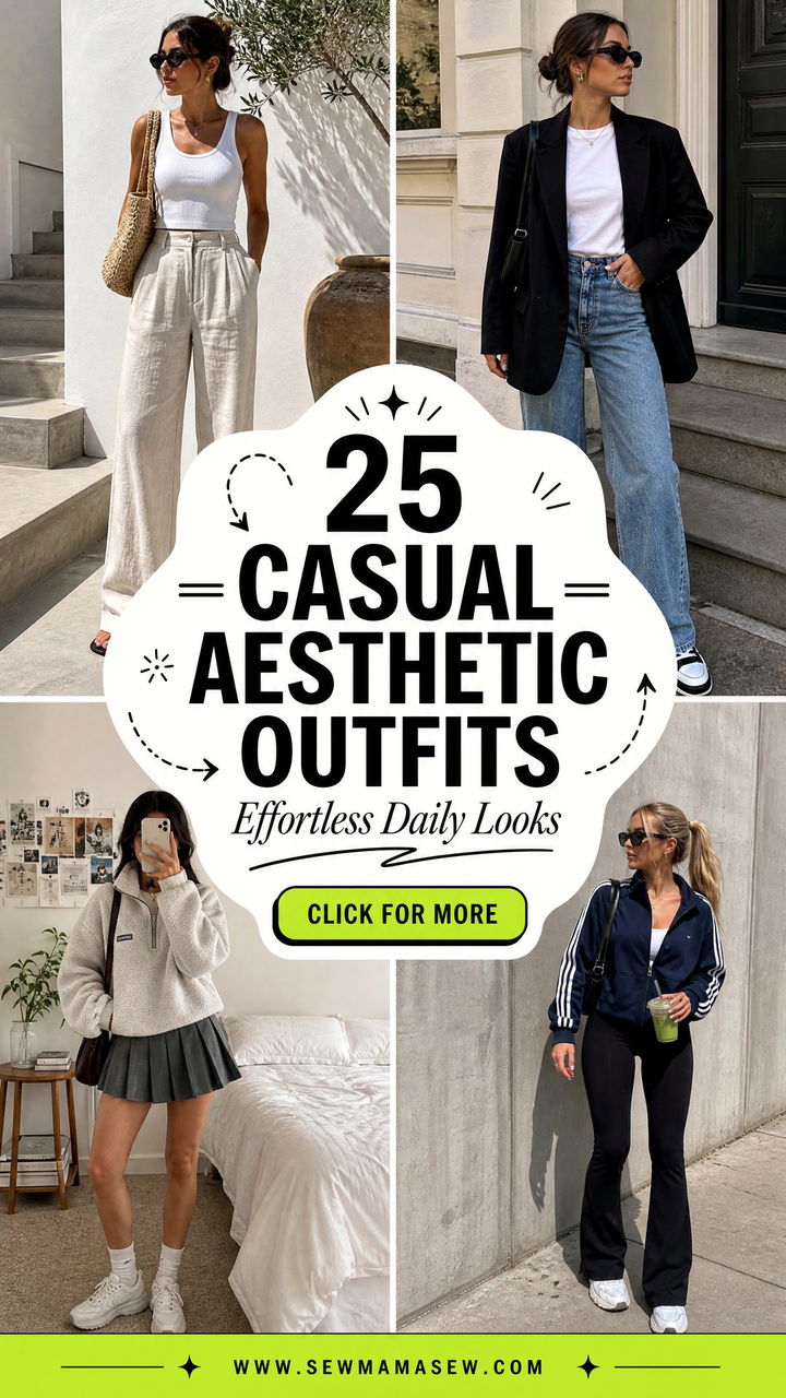25 Casual Aesthetic Outfits For Effortless Everyday Looks - 25 Casual Aesthetic Outfits For Effortless Everyday Looks
