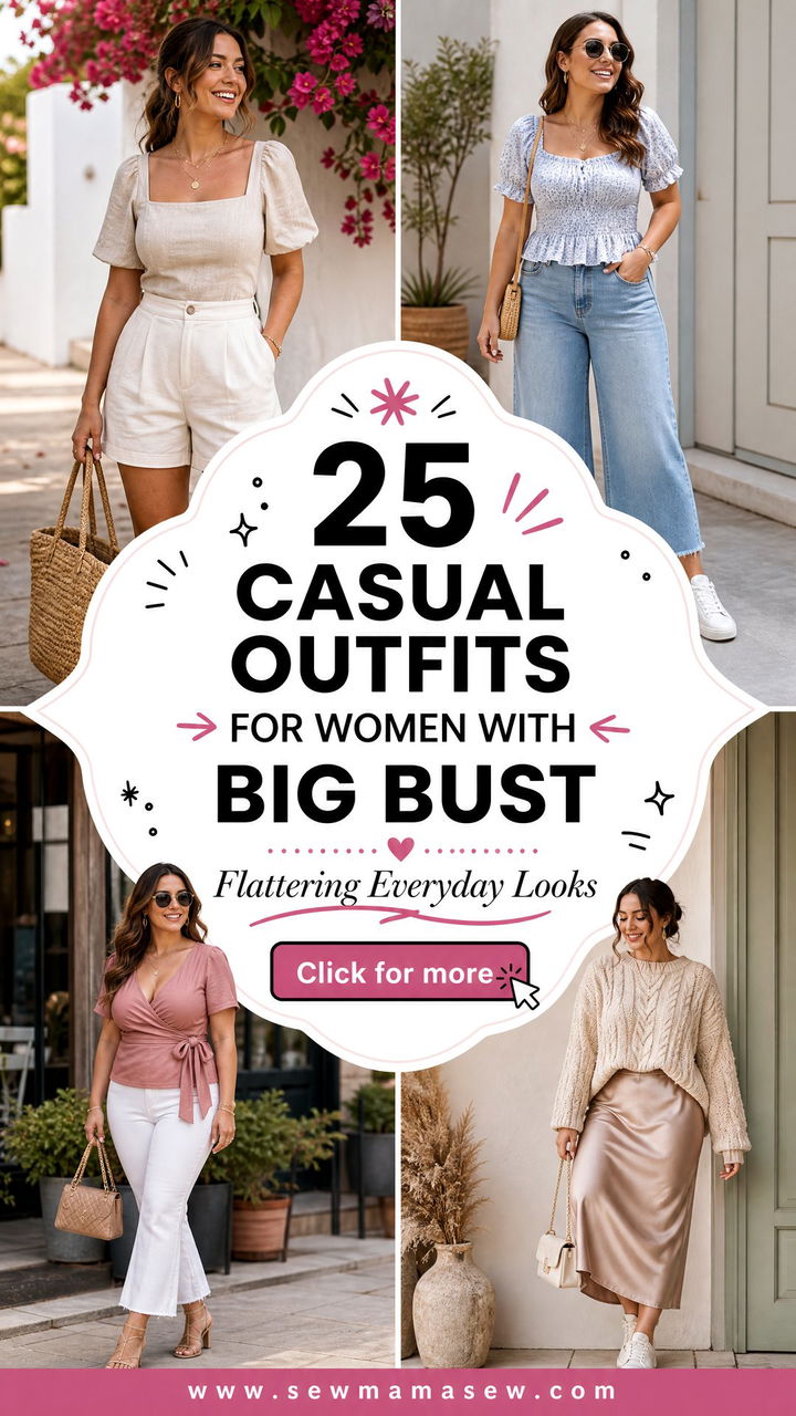 25 Casual Outfits For Women With Big Bust That Flatter - 25 Casual Outfits For Women With Big Bust That Flatter