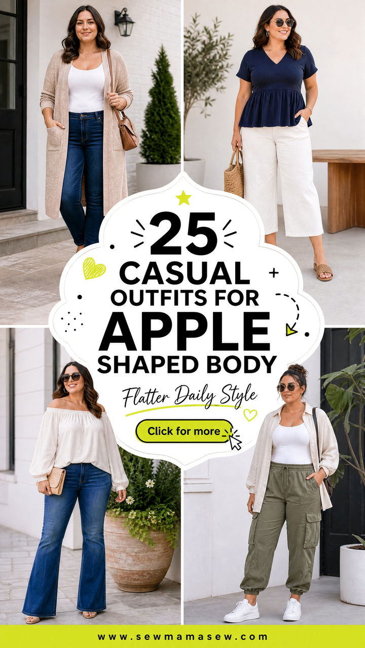 25 Casual Outfits for Apple Shaped Body to Flatter Daily - 25 Casual Outfits for Apple Shaped Body to Flatter Daily