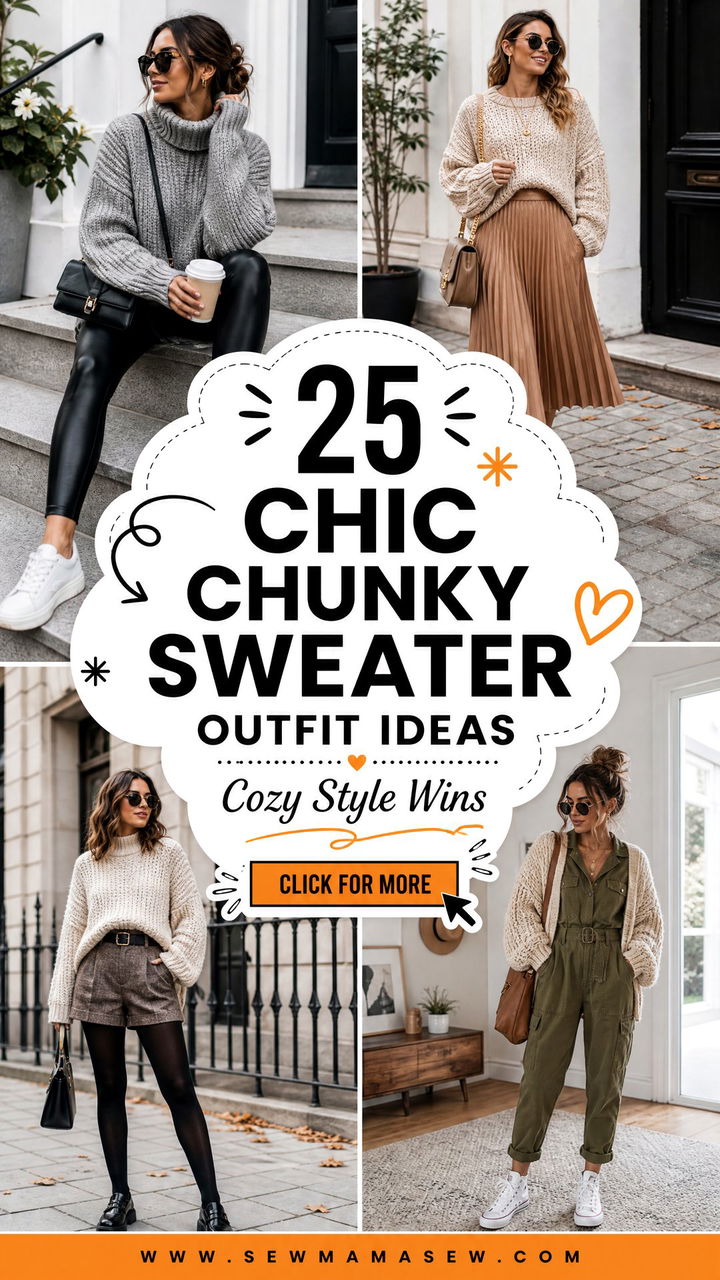 25 Chic Chunky Sweater Outfit Ideas For Cozy Style - 25 Chic Chunky Sweater Outfit Ideas For Cozy Style