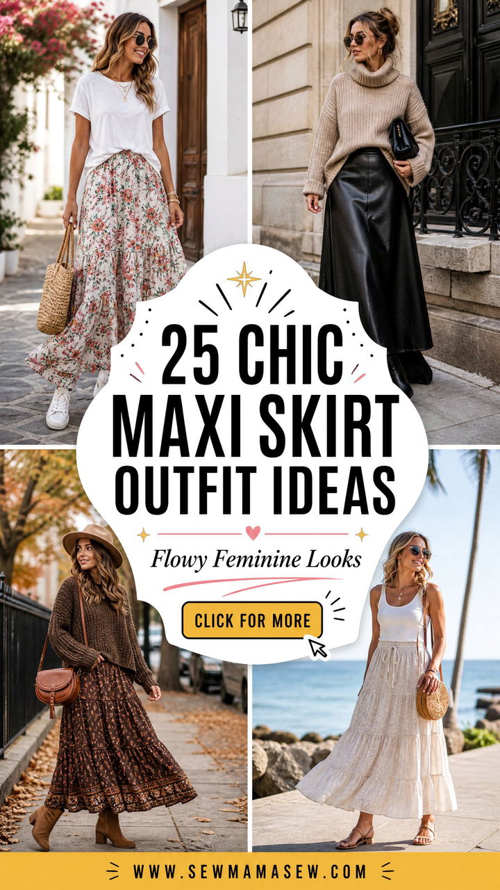 25 Chic Maxi Skirt Outfit Ideas for Flowy Feminine Looks - 25 Chic Maxi Skirt Outfit Ideas for Flowy Feminine Looks
