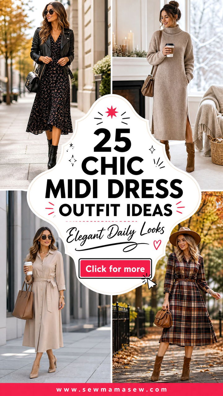 25 Chic Midi Dress Outfit Ideas for Elegant Everyday Looks - 25 Chic Midi Dress Outfit Ideas for Elegant Everyday Looks