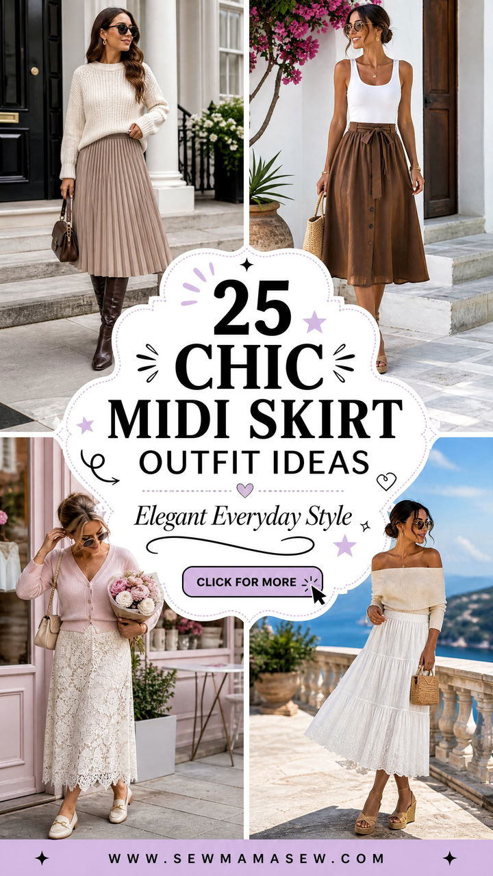 25 Chic Midi Skirt Outfit Ideas for Elegant Everyday Style - 25 Chic Midi Skirt Outfit Ideas for Elegant Everyday Style