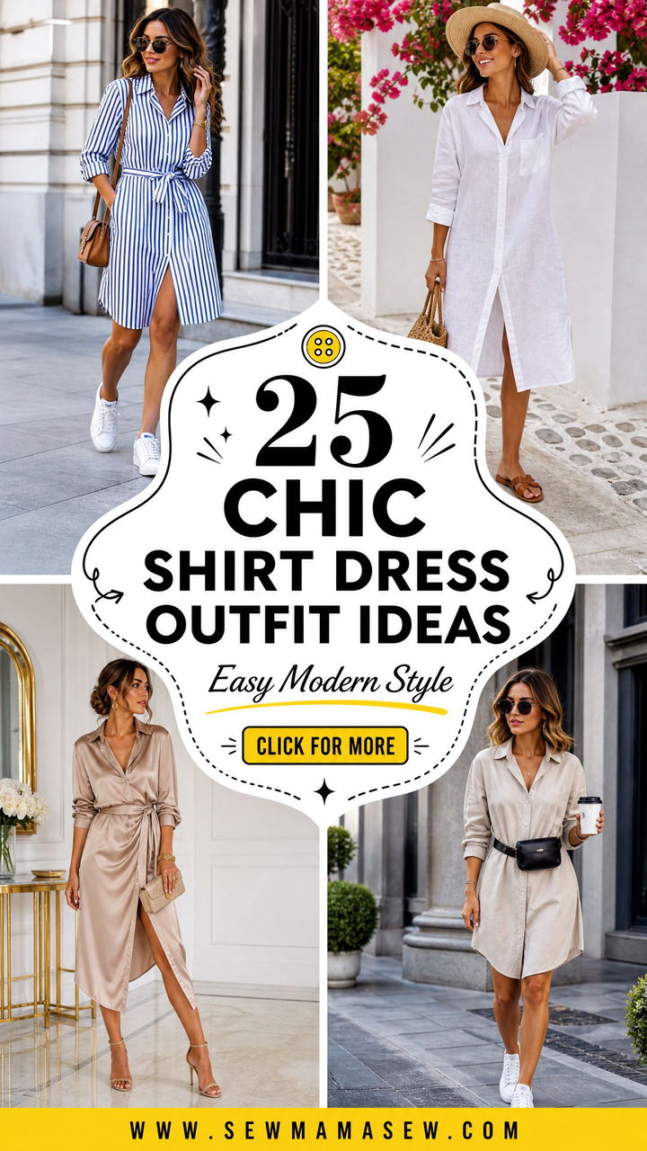 25 Chic Shirt Dress Outfit Ideas for Easy Modern Style - 25 Chic Shirt Dress Outfit Ideas for Easy Modern Style