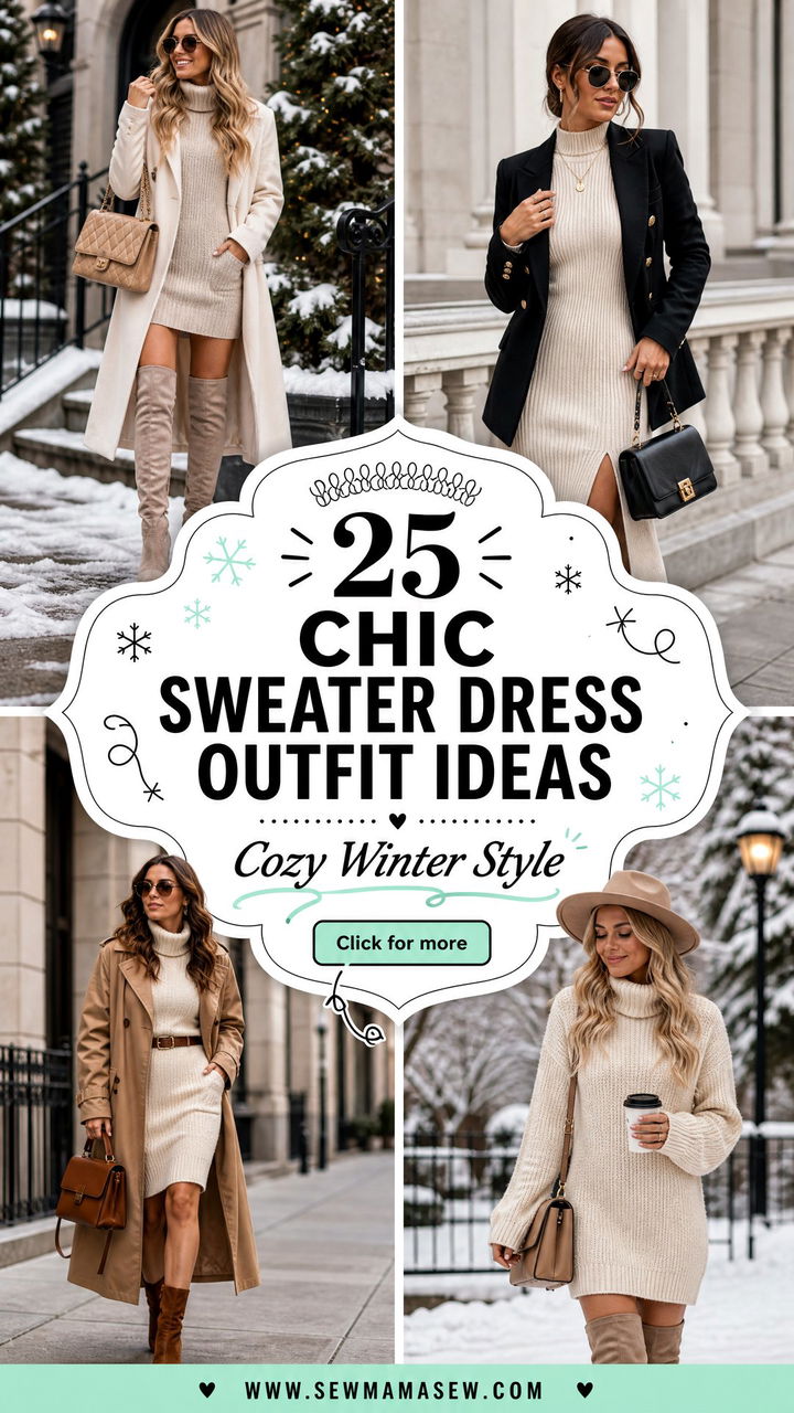 25 Chic Sweater Dress Outfit Ideas for Cozy Winter Style - 25 Chic Sweater Dress Outfit Ideas for Cozy Winter Style
