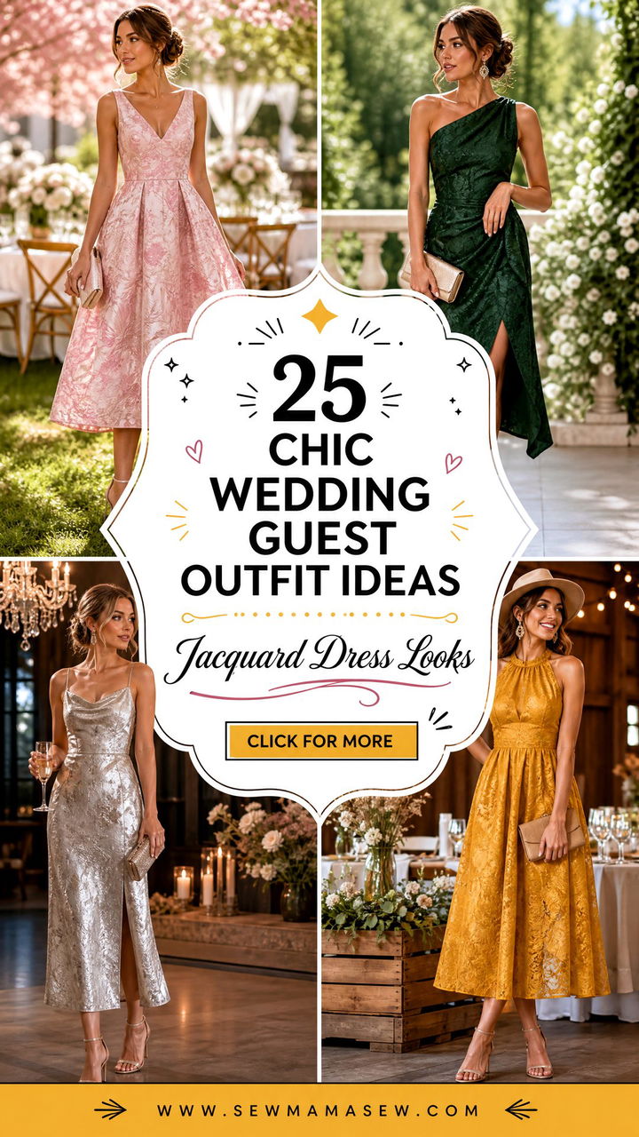 25 Chic Wedding Guest Outfit Ideas Jacquard Dress Looks - 25 Chic Wedding Guest Outfit Ideas: Jacquard Dress Looks