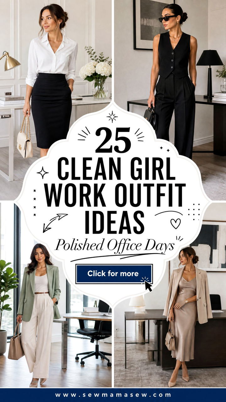 25 Clean Girl Work Outfit Ideas for Polished Office Days - 25 Clean Girl Work Outfit Ideas for Polished Office Days