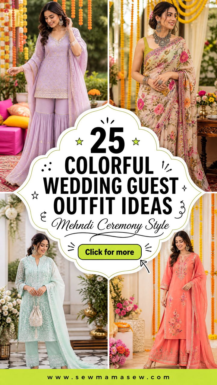 25 Colorful Wedding Guest Outfit Ideas For A Mehndi Ceremony - 25 Colorful Wedding Guest Outfit Ideas For A Mehndi Ceremony