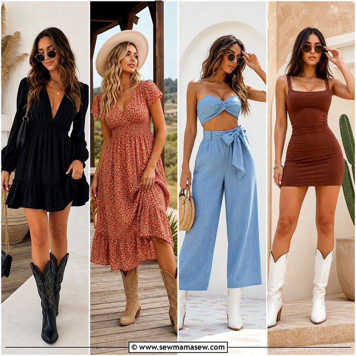 25 Cowboy Boots Outfit Ideas With A Dress For Western Charm