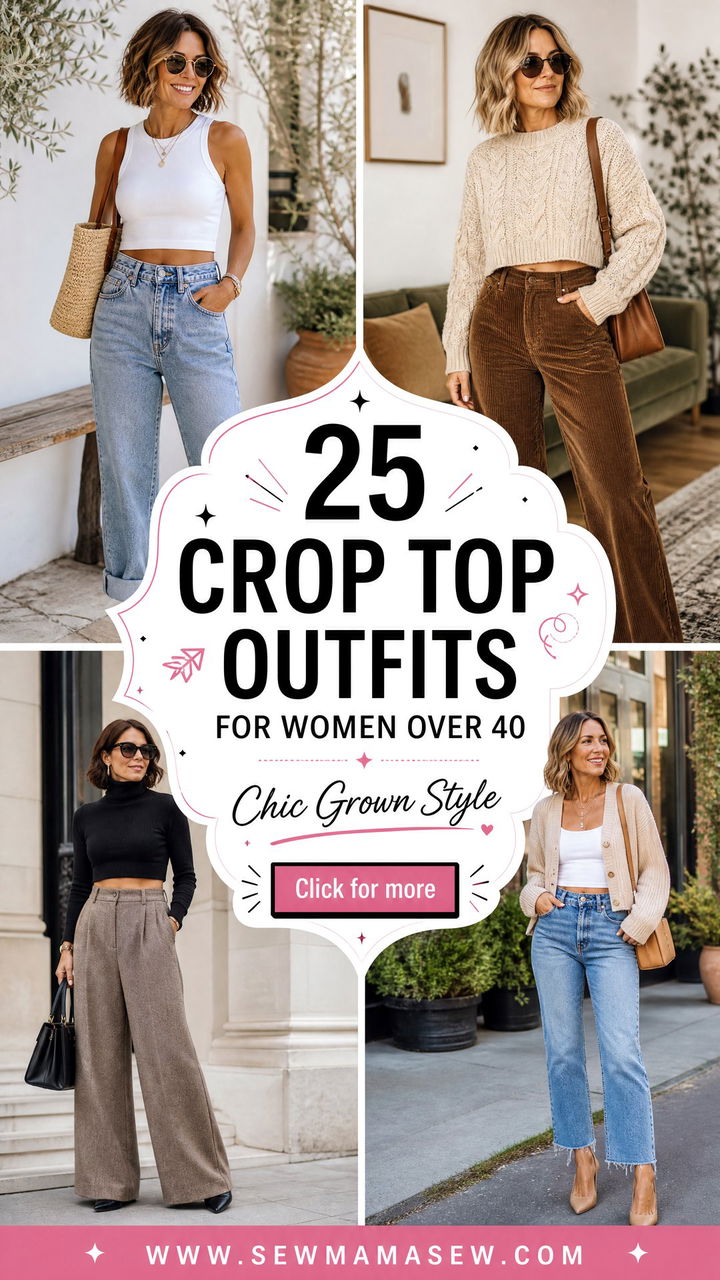 25 Crop Top Outfits for Women Over 40 to Feel Chic - 25 Crop Top Outfits for Women Over 40 to Feel Chic