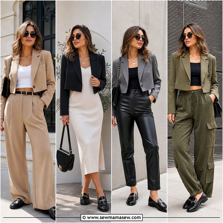 25 Cropped Blazer Outfit Ideas With Loafers for Work