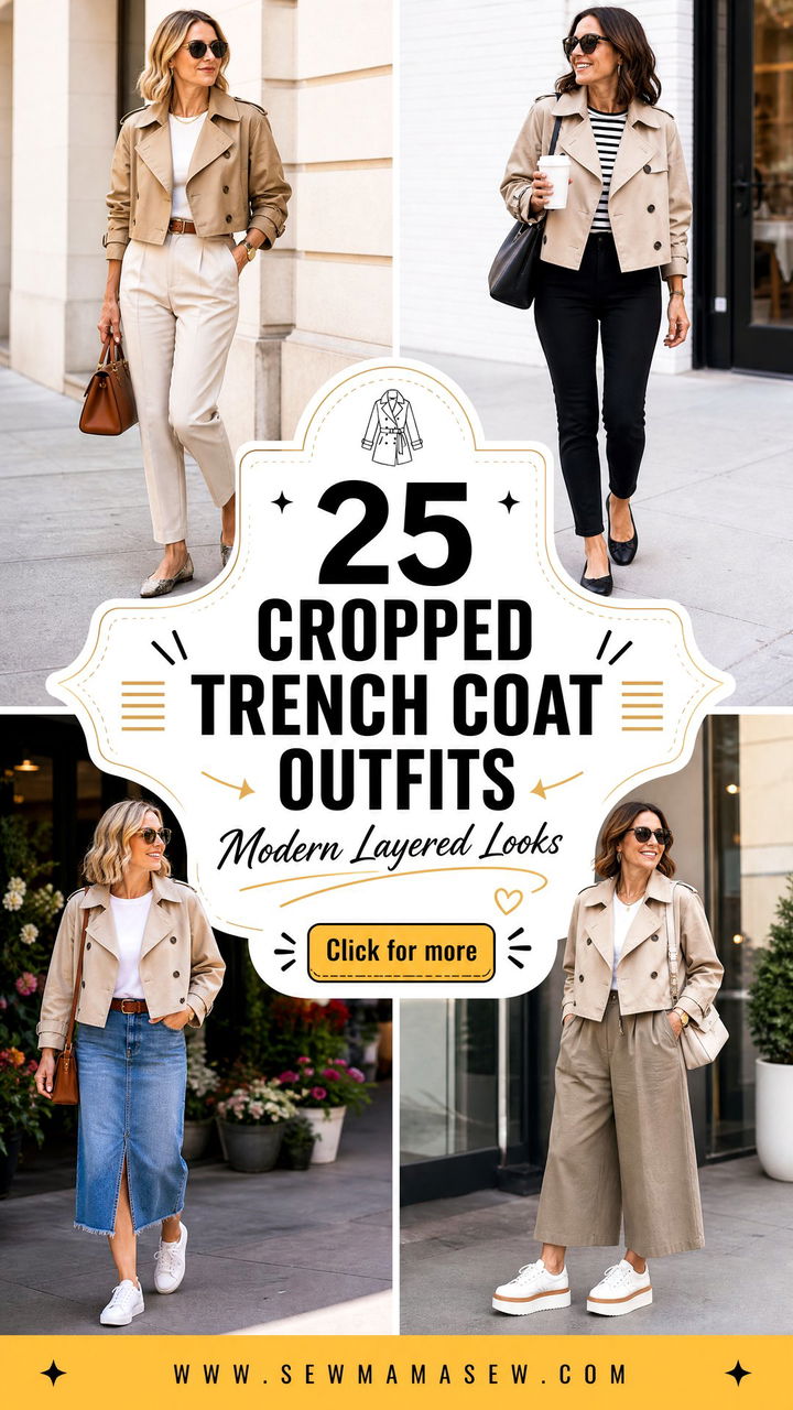25 Cropped Trench Coat Outfits for Women Over 40 - 25 Cropped Trench Coat Outfits for Women Over 40