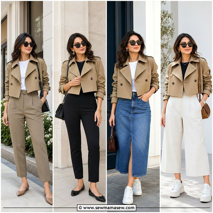 25 Cropped Trench Coat Outfits for Women Over 40
