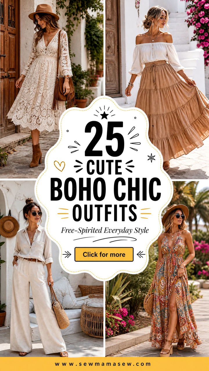 25 Cute Boho Chic Outfits for Free-Spirited Everyday Style - 25 Cute Boho Chic Outfits for Free-Spirited Everyday Style