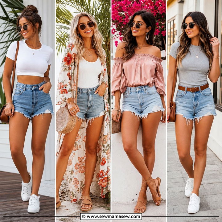 25 Denim Shorts Outfit Ideas Petite Women Will Love This Summer