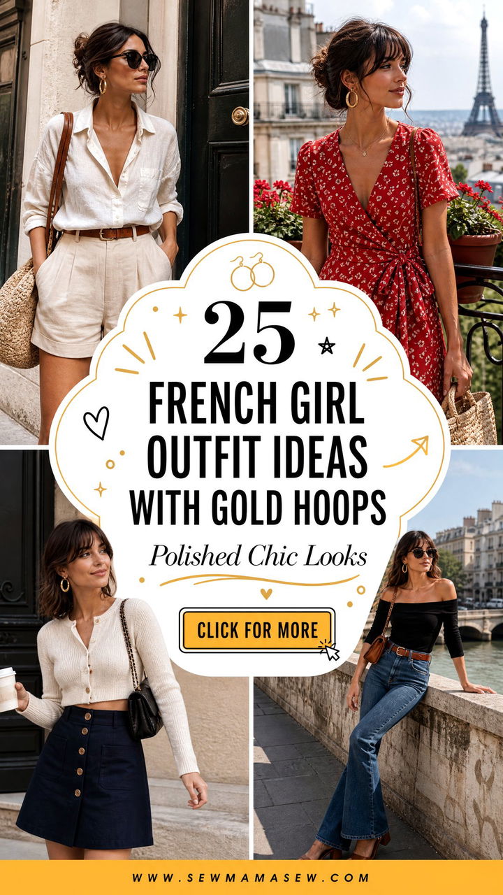 25 French Girl Outfit Ideas With Gold Hoops Polished Chic Looks - 25 French Girl Outfit Ideas With Gold Hoops: Polished Chic Looks