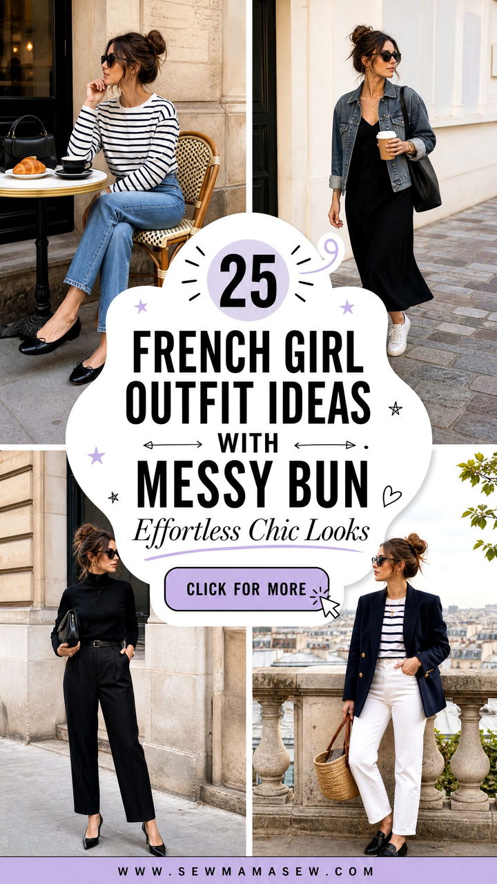 25 French Girl Outfit Ideas With Messy Bun Effortless Chic Looks - 25 French Girl Outfit Ideas With Messy Bun: Effortless Chic Looks