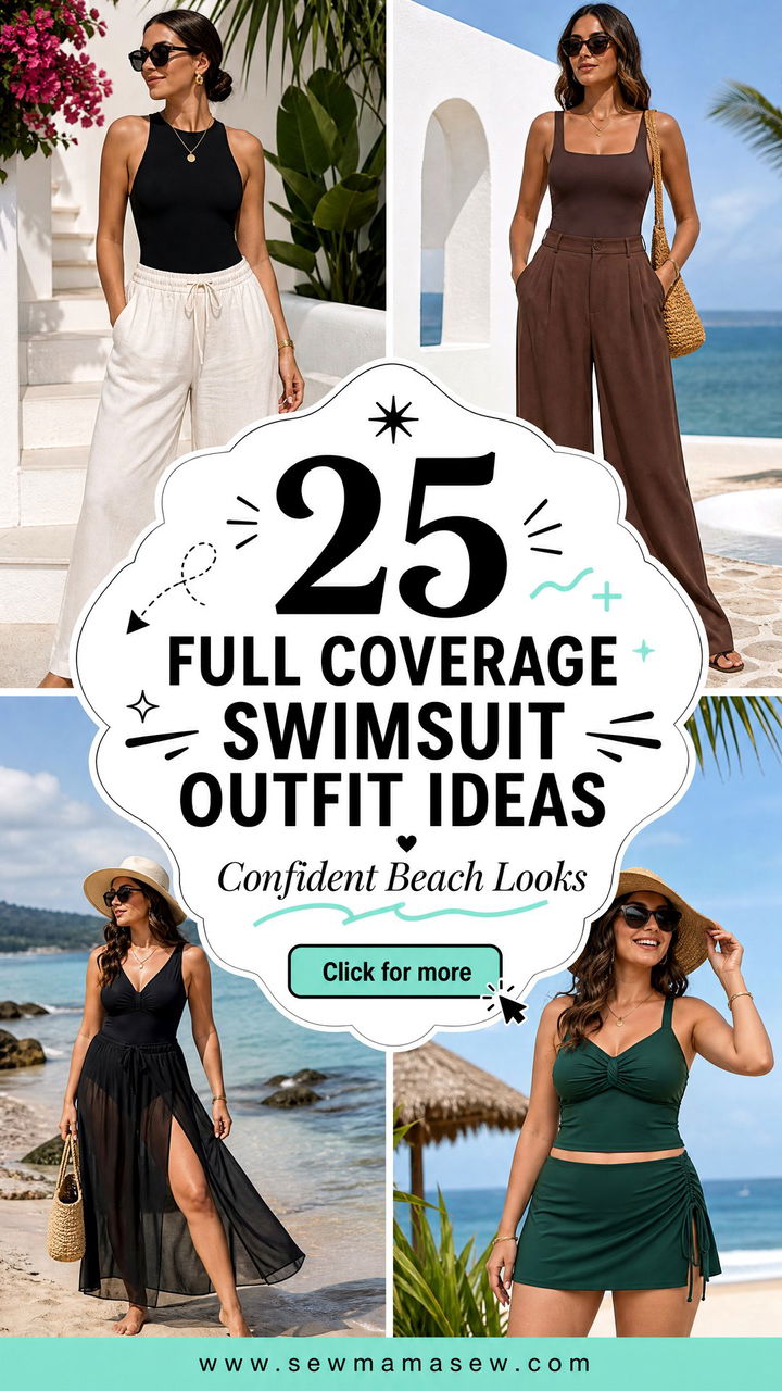 25 Full Coverage Swimsuit Outfit Ideas for Confident Beach Days - 25 Full Coverage Swimsuit Outfit Ideas for Confident Beach Days