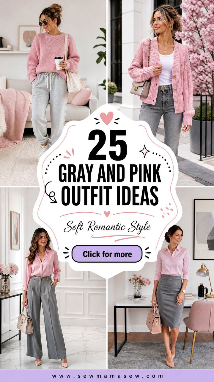 25 Gray and Pink Outfit Ideas for Soft Romantic Style - 25 Gray and Pink Outfit Ideas for Soft Romantic Style