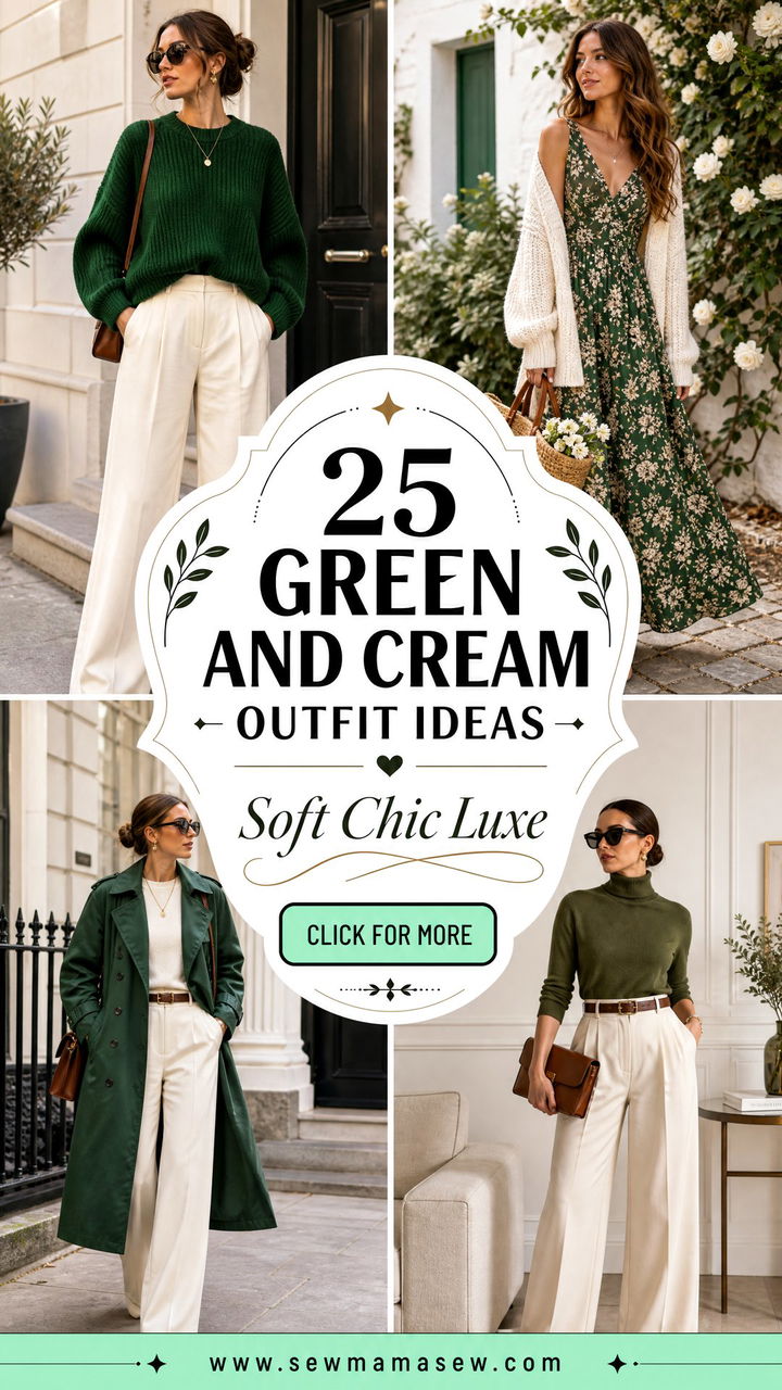 25 Green and Cream Outfit Ideas for Soft Chic Luxe Style - 25 Green and Cream Outfit Ideas for Soft Chic Luxe Style