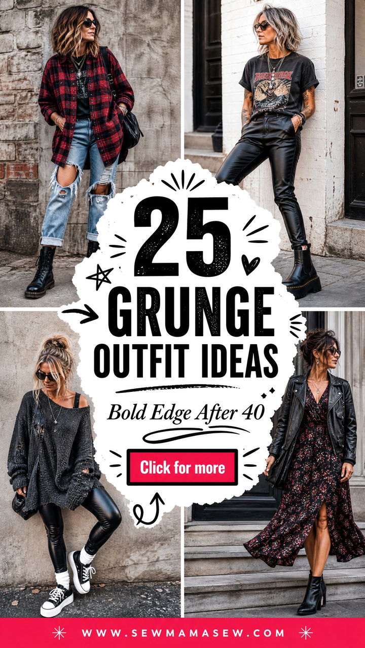 25 Grunge Outfit Ideas For Women Over 40 With Bold Edge - 25 Grunge Outfit Ideas For Women Over 40 With Bold Edge