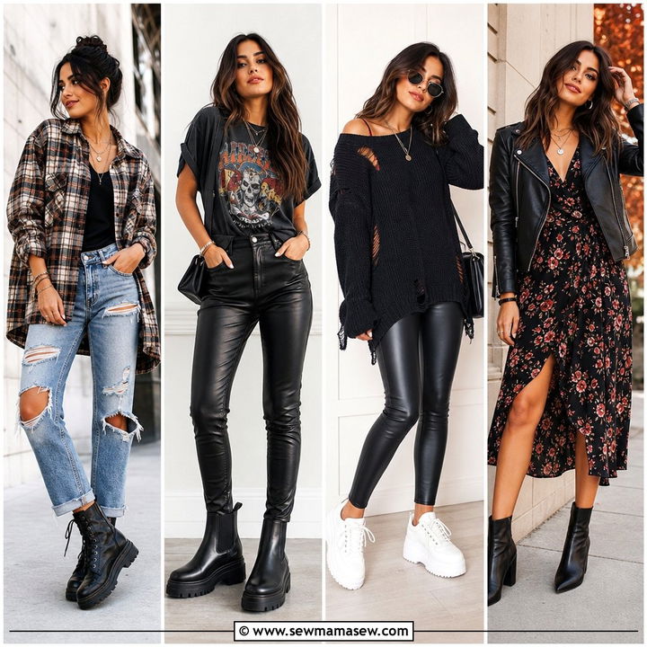 25 Grunge Outfit Ideas For Women Over 40 With Bold Edge