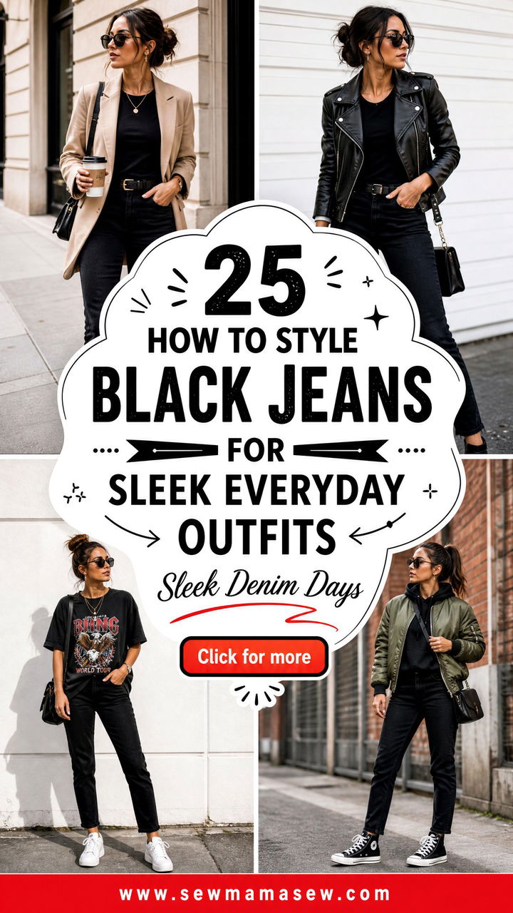 25 How to Style Black Jeans for Sleek Everyday Outfits - 25 How to Style Black Jeans for Sleek Everyday Outfits