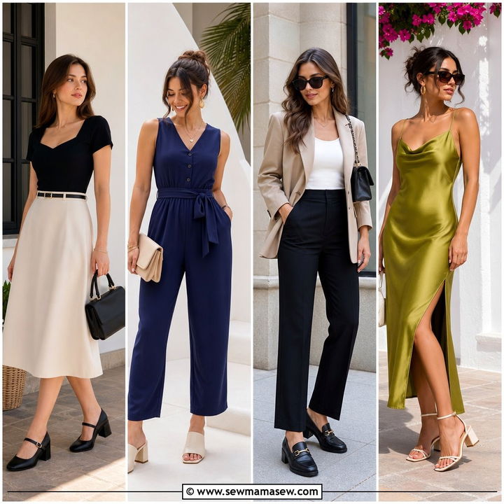 25 How to Style Block Heels for Comfy Polished Outfits
