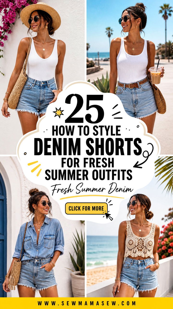 25 How to Style Denim Shorts for Fresh Summer Outfits - 25 How to Style Denim Shorts for Fresh Summer Outfits