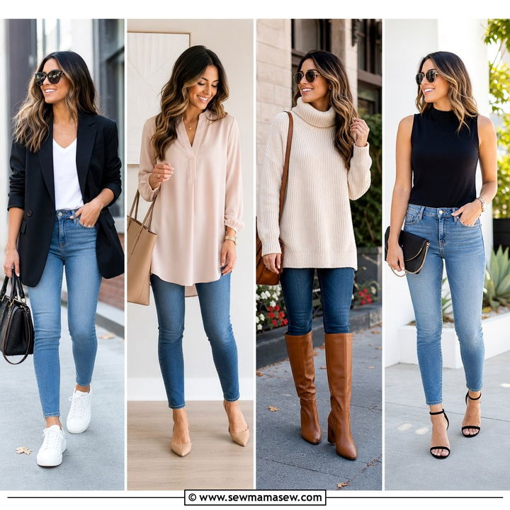 25 How to Style Skinny Jeans for Work Polished Outfit Ideas