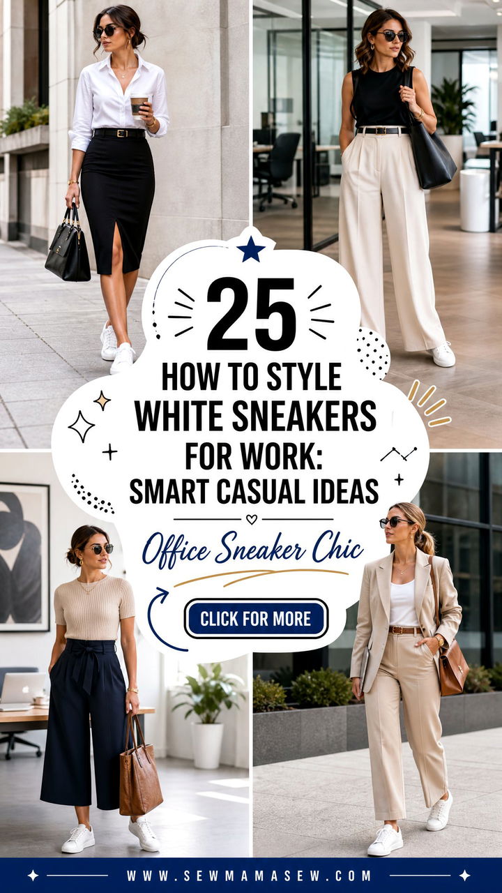 25 How to Style White Sneakers for Work Smart Casual Ideas - 25 How to Style White Sneakers for Work: Smart Casual Ideas