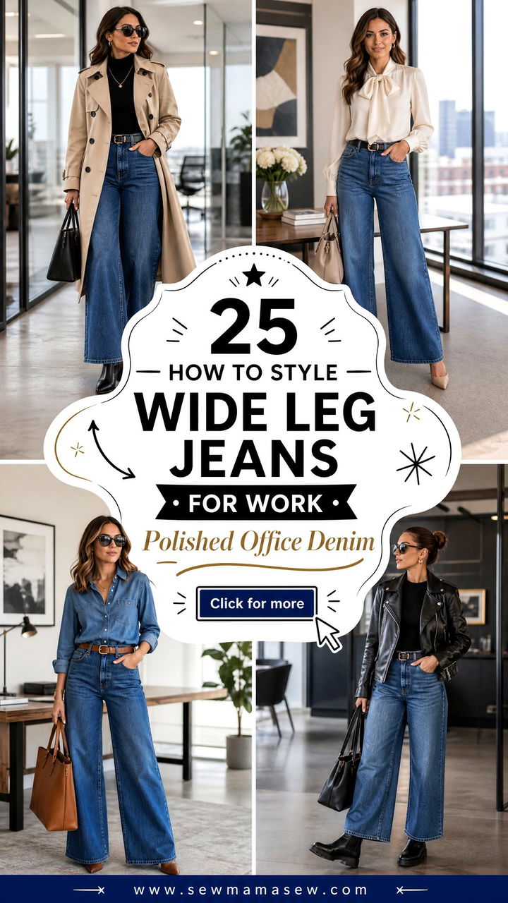 25 How to Style Wide Leg Jeans for Work Polished Ideas - 25 How to Style Wide Leg Jeans for Work: Polished Ideas