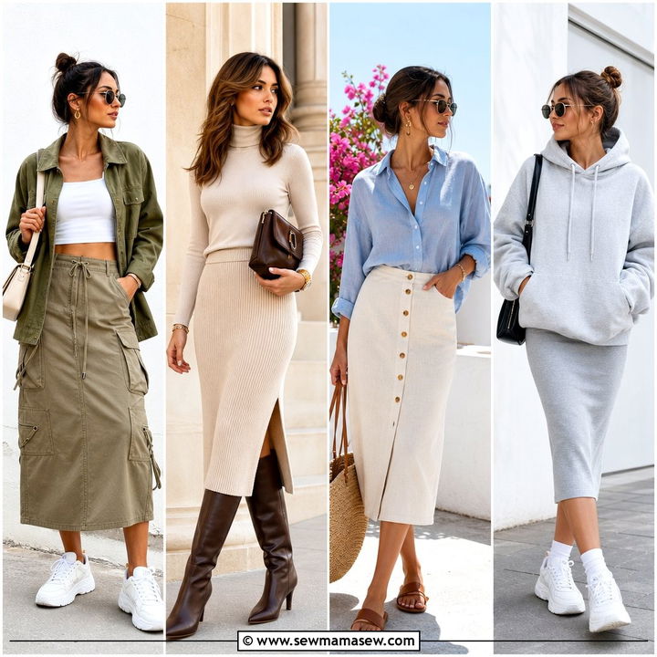 25 How to Style a Midi Skirt for Travel Light and Chic