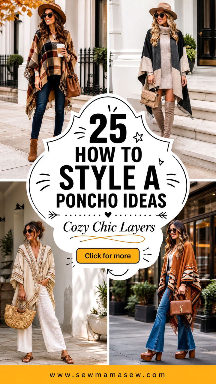 25 How to Style a Poncho Ideas for Cozy Chic Outfits - 25 How to Style a Poncho Ideas for Cozy Chic Outfits