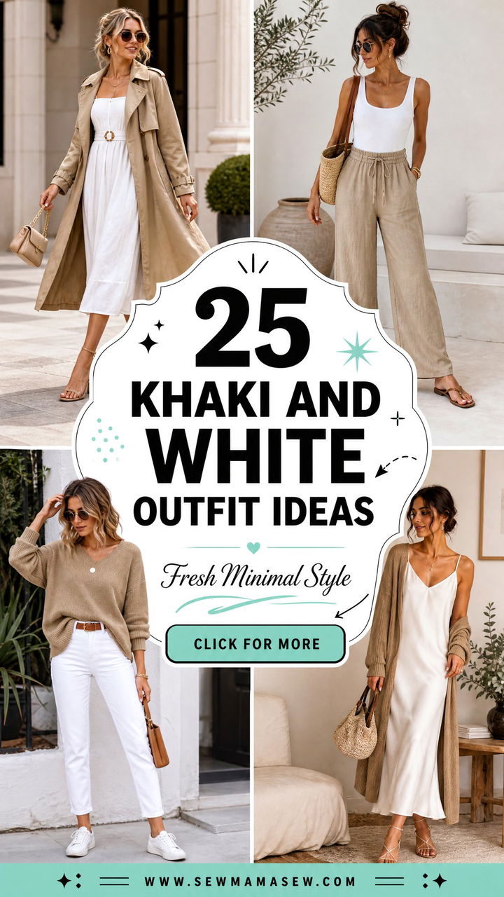 25 Khaki and White Outfit Ideas for Fresh Minimalist Style - 25 Khaki and White Outfit Ideas for Fresh Minimalist Style