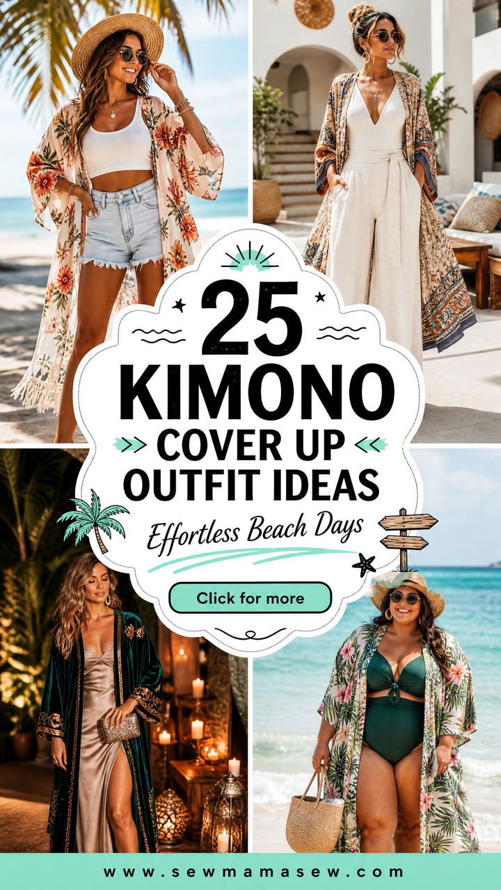 25 Kimono Cover Up Outfit Ideas For Effortless Beach Days - 25 Kimono Cover Up Outfit Ideas For Effortless Beach Days