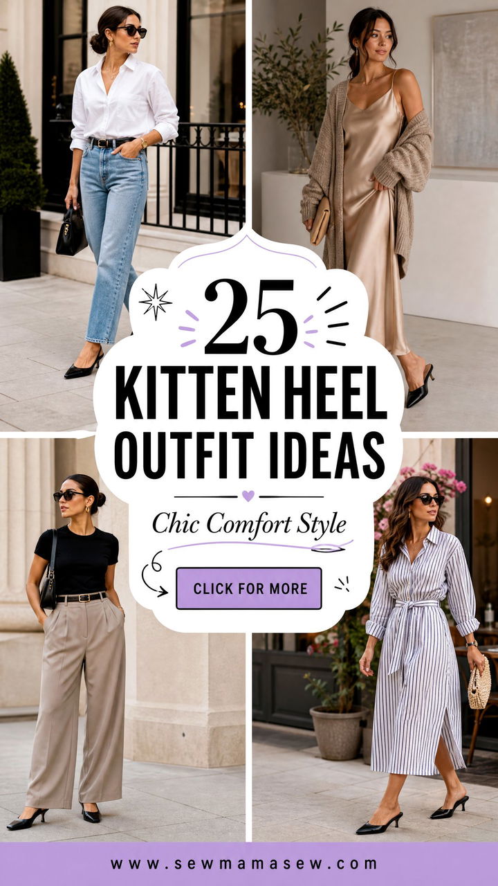 25 Kitten Heel Outfit Ideas for Chic Comfort at Work or Events - 25 Kitten Heel Outfit Ideas for Chic Comfort at Work or Events