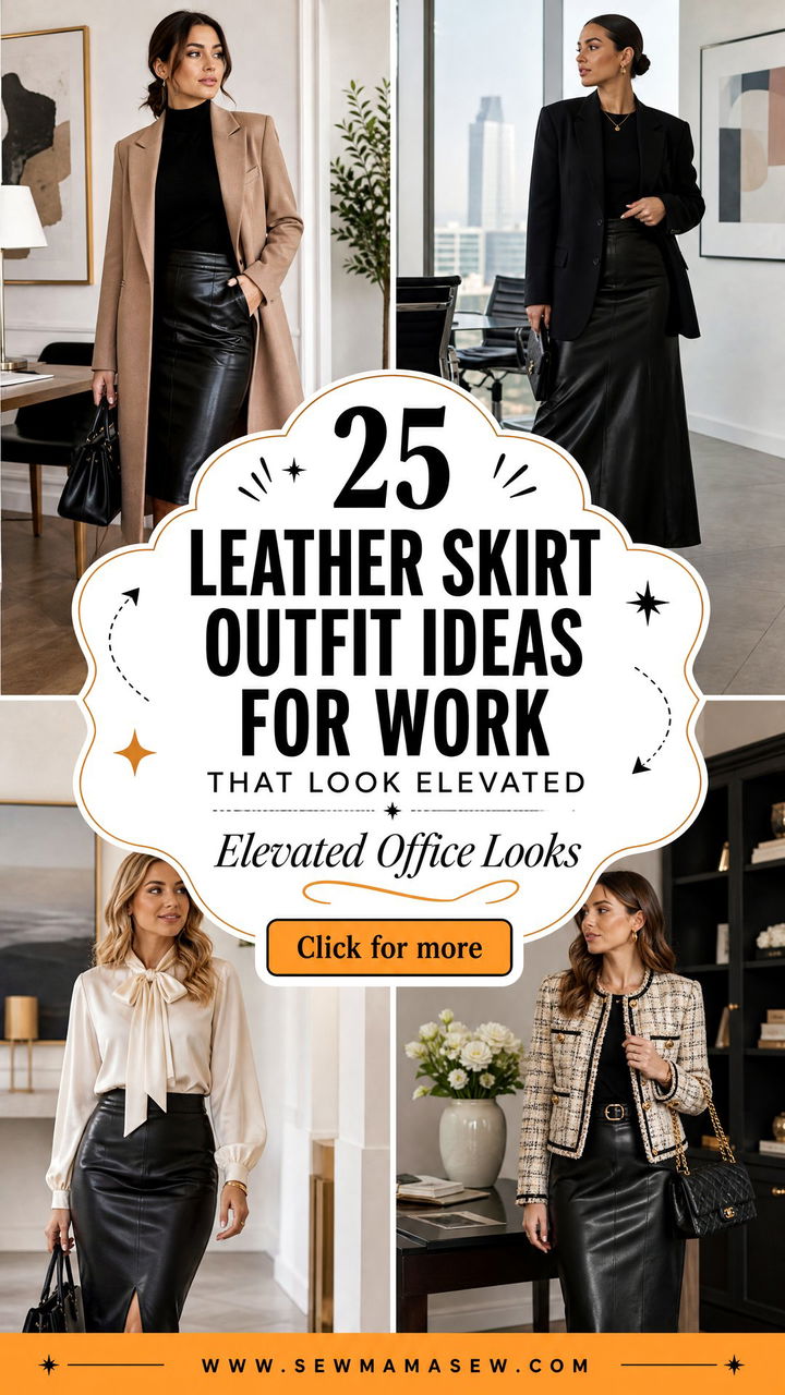 25 Leather Skirt Outfit Ideas for Work That Look Elevated - 25 Leather Skirt Outfit Ideas for Work That Look Elevated
