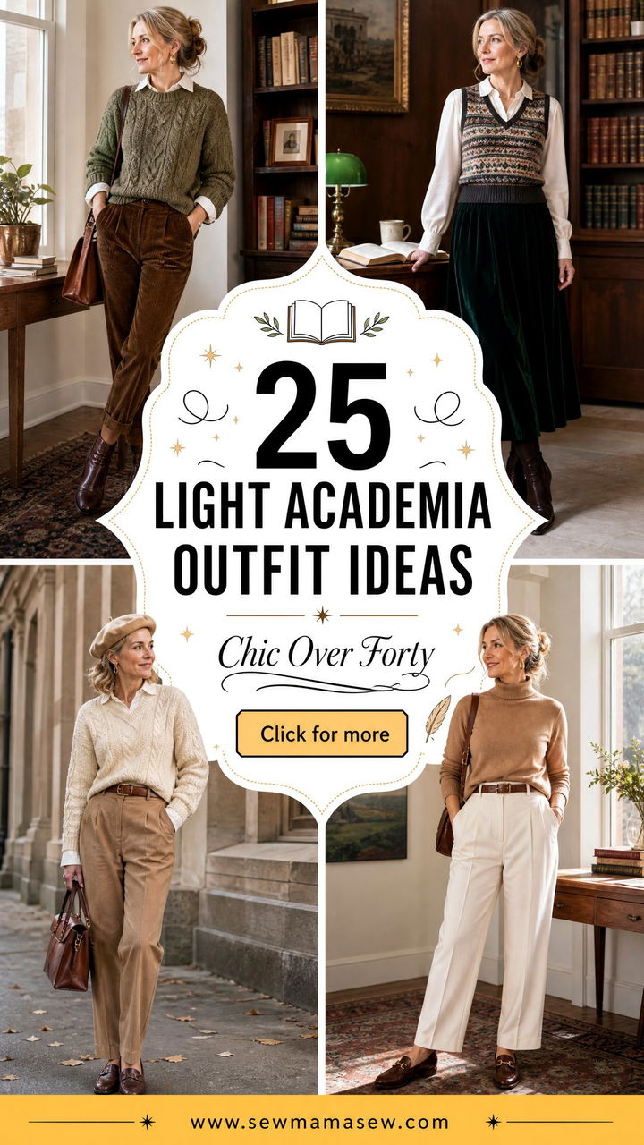 25 Light Academia Outfit Ideas For Women Over 40 Chic - 25 Light Academia Outfit Ideas For Women Over 40, Chic
